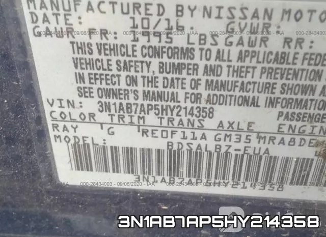 3N1AB7AP5HY214358 фото 10