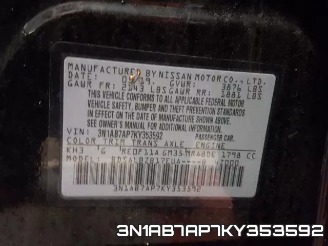 3N1AB7AP7KY353592 фото 2