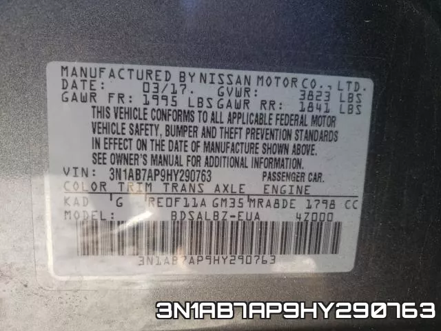 3N1AB7AP9HY290763 фото 2