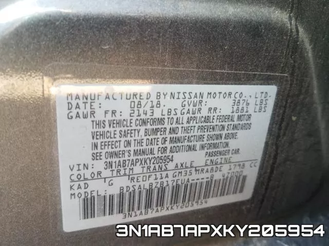3N1AB7APXKY205954 фото 2