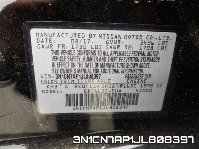 3N1CN7AP1JL808397 фото 2
