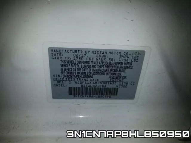 3N1CN7AP8HL850950 фото 2