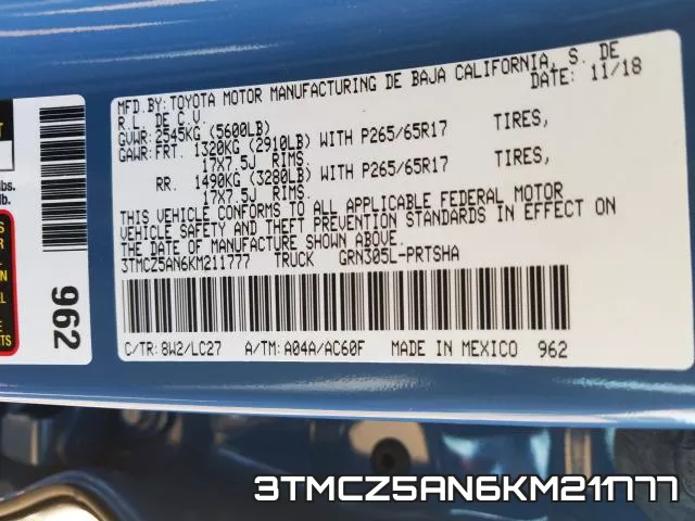 3TMCZ5AN6KM211777 фото 2