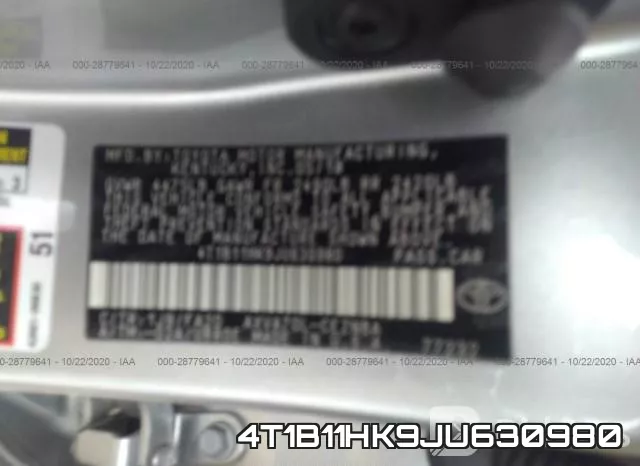 4T1B11HK9JU630980 фото 10