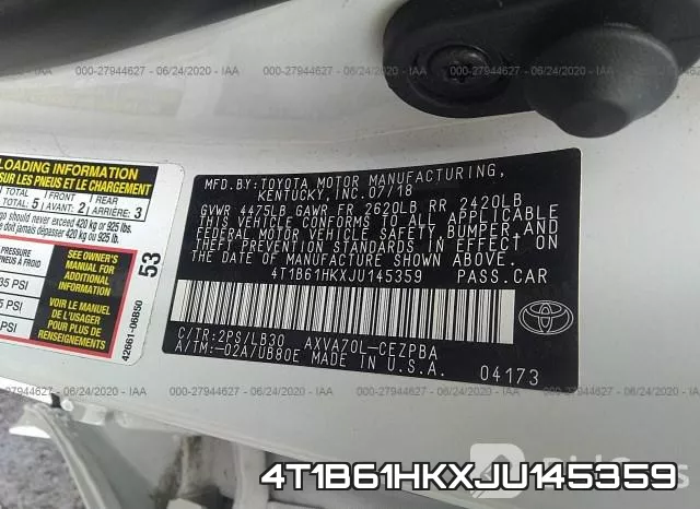 4T1B61HKXJU145359 фото 9