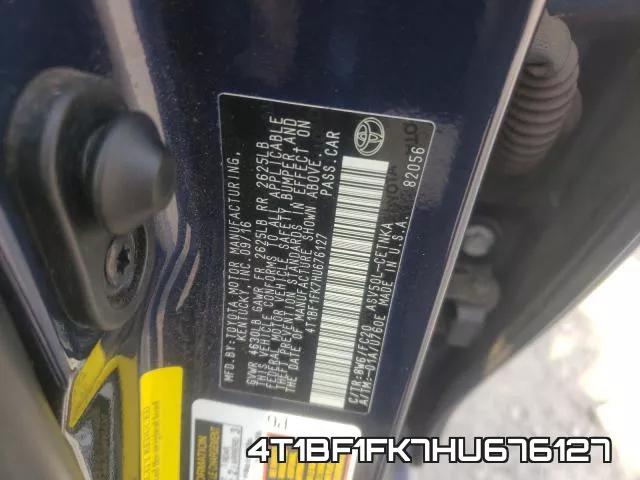 4T1BF1FK7HU676127 фото 2