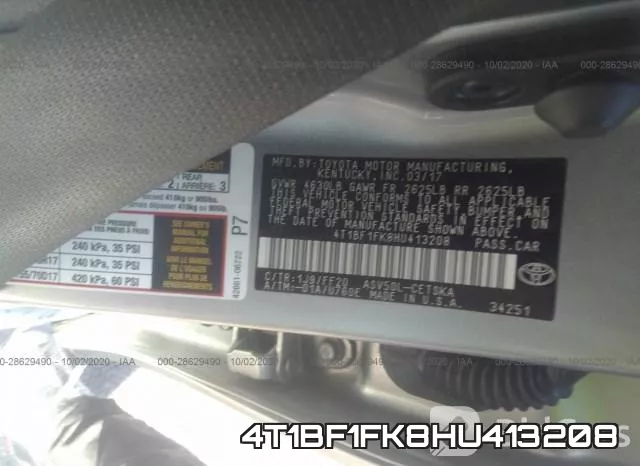 4T1BF1FK8HU413208 фото 10
