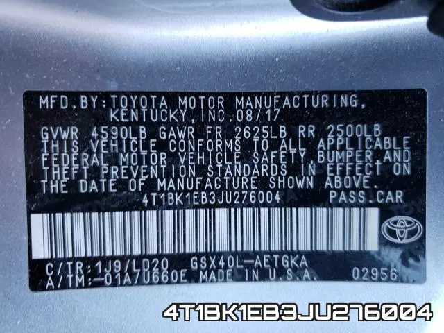 4T1BK1EB3JU276004 фото 2
