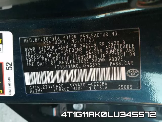 4T1G11AK0LU345572 фото 2
