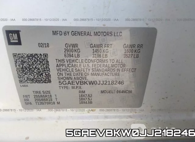5GAEVBKW0JJ218246 фото 10