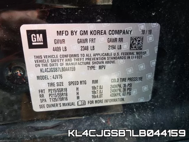 KL4CJGSB7LB044159 фото 2