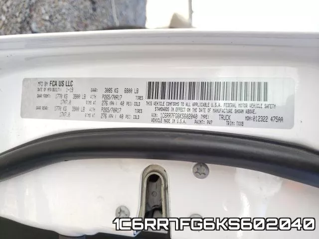 1C6RR7FG6KS602040 фото 2