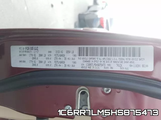 1C6RR7LM5HS875473 фото 2