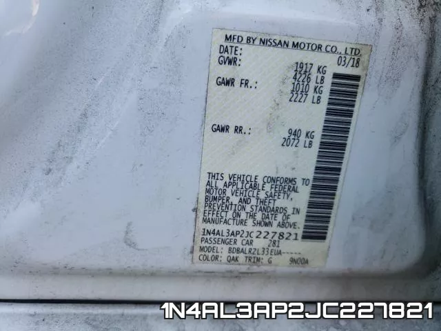 1N4AL3AP2JC227821 фото 2