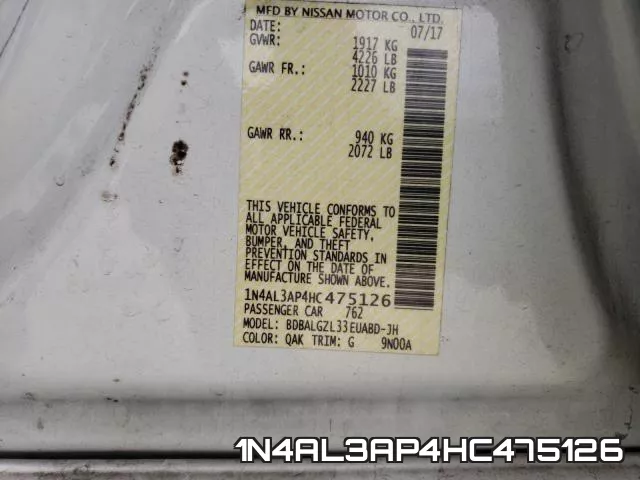 1N4AL3AP4HC475126 фото 2