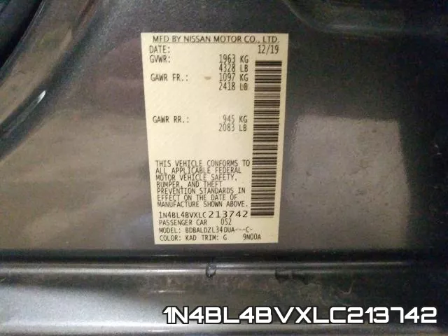 1N4BL4BVXLC213742 фото 2