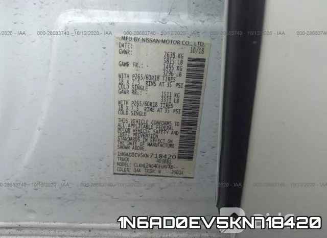 1N6AD0EV5KN718420 фото 10