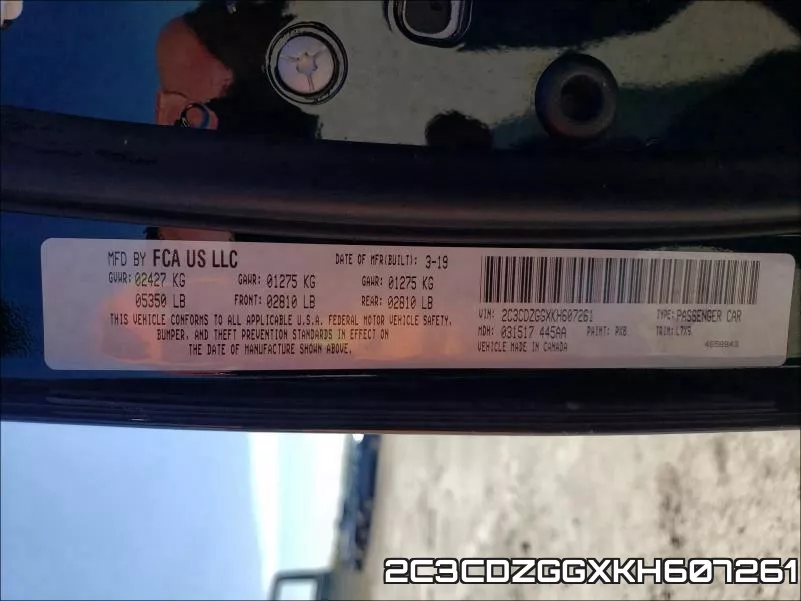 2C3CDZGGXKH607261 фото 2