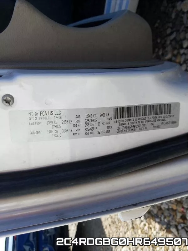 2C4RDGBG0HR649507 фото 2