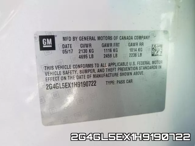 2G4GL5EX1H9190722 фото 2