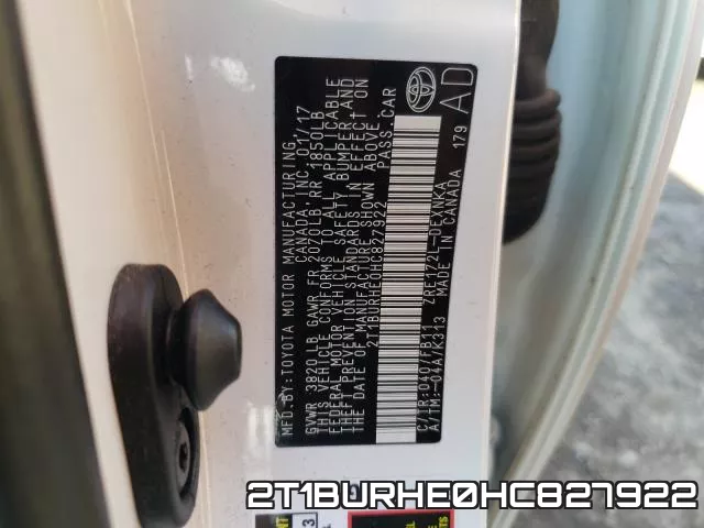 2T1BURHE0HC827922 фото 2