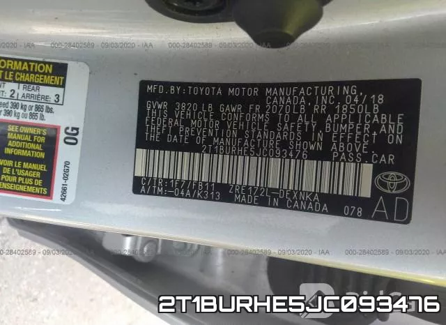 2T1BURHE5JC093476 фото 10