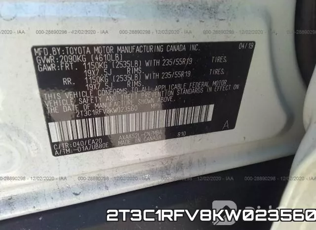 2T3C1RFV8KW023560 фото 10