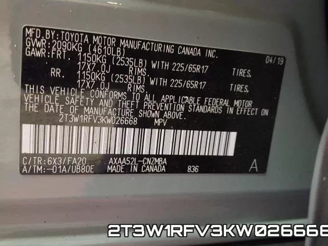 2T3W1RFV3KW026668 фото 2