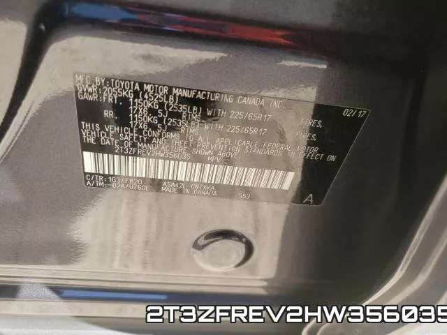 2T3ZFREV2HW356035 фото 2