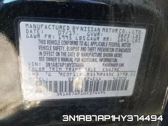 3N1AB7AP1HY374494 фото 2