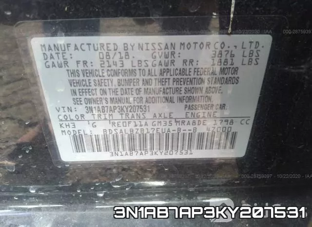 3N1AB7AP3KY207531 фото 10