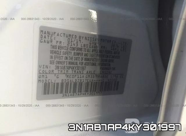 3N1AB7AP4KY301997 фото 10
