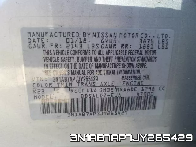 3N1AB7AP7JY265429 фото 2