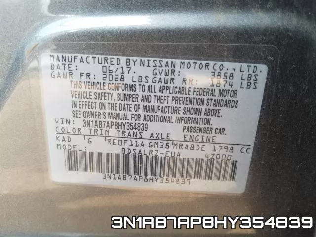 3N1AB7AP8HY354839 фото 2