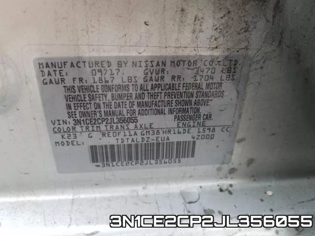 3N1CE2CP2JL356055 фото 2