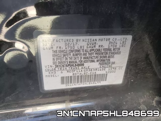 3N1CN7AP5HL848699 фото 2