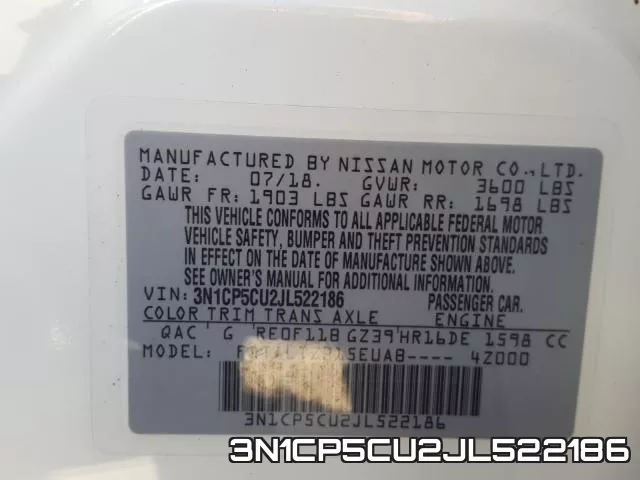 3N1CP5CU2JL522186 фото 2
