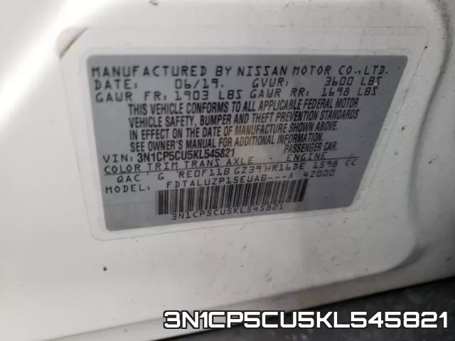3N1CP5CU5KL545821 фото 2