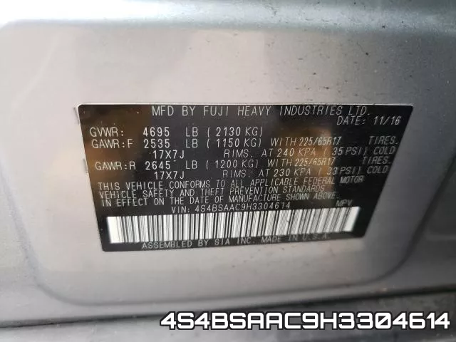 4S4BSAAC9H3304614 фото 2