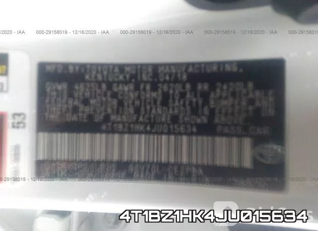 4T1BZ1HK4JU015634 фото 10