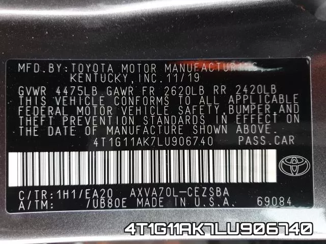 4T1G11AK7LU906740 фото 2