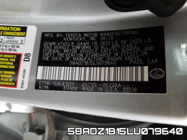 58ADZ1B15LU079640 фото 2