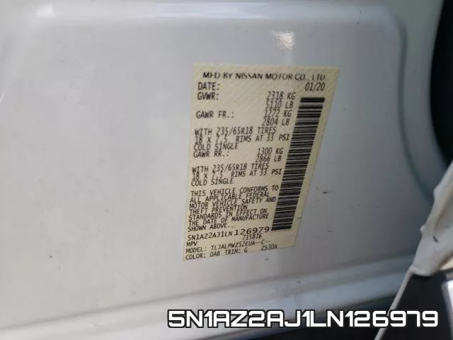 5N1AZ2AJ1LN126979 фото 2