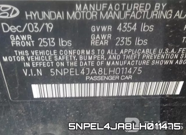 5NPEL4JA8LH011475 фото 9