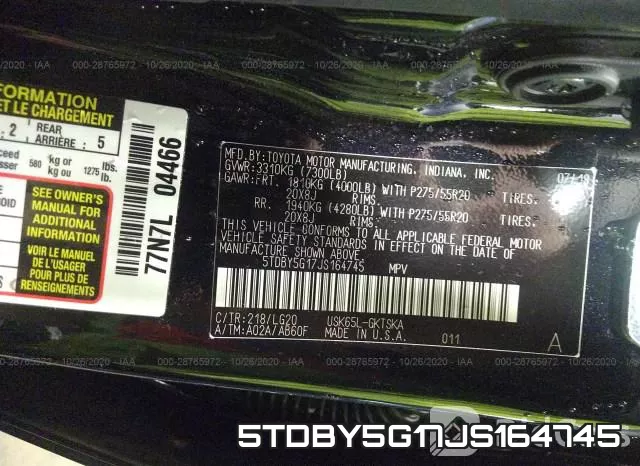 5TDBY5G17JS164745 фото 9