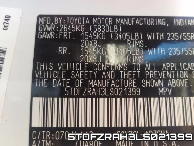 5TDFZRAH3LS021399 фото 2