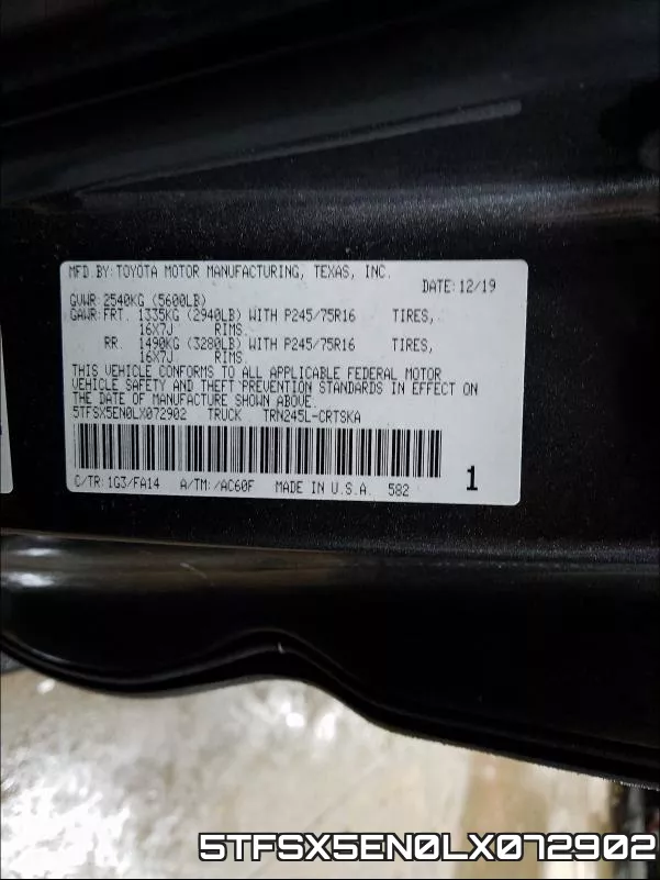 5TFSX5EN0LX072902 фото 2