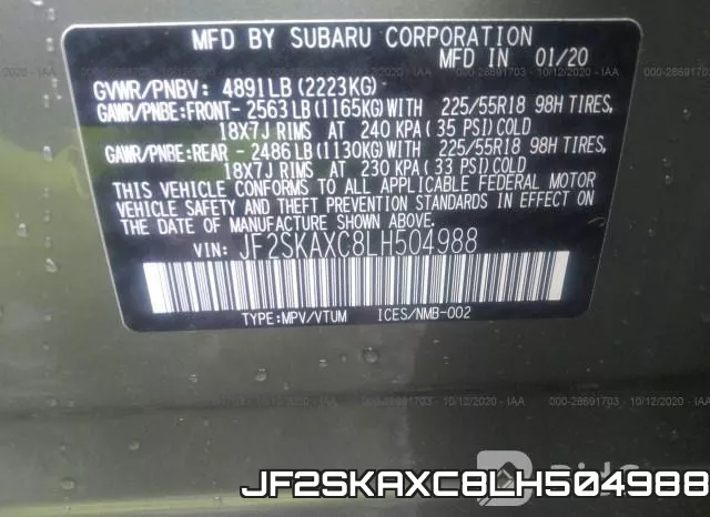 JF2SKAXC8LH504988 фото 10