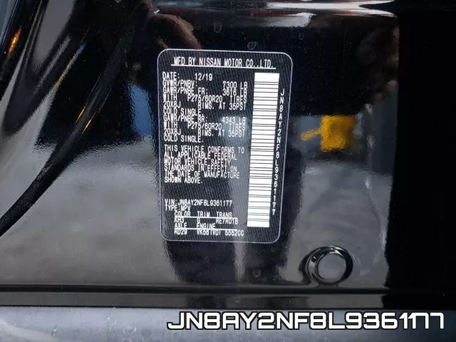 JN8AY2NF8L9361177 фото 2