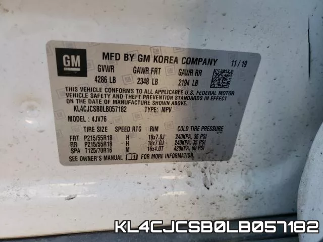 KL4CJCSB0LB057182 фото 2